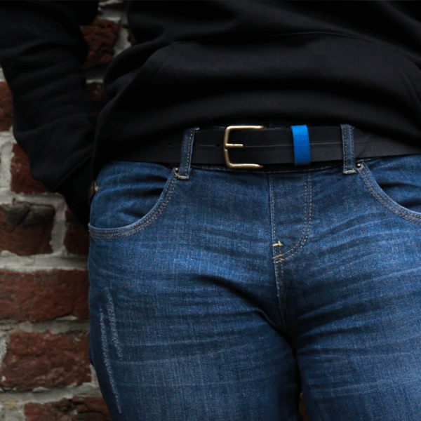 Belt upcycled from Car Tyres - Cobalt