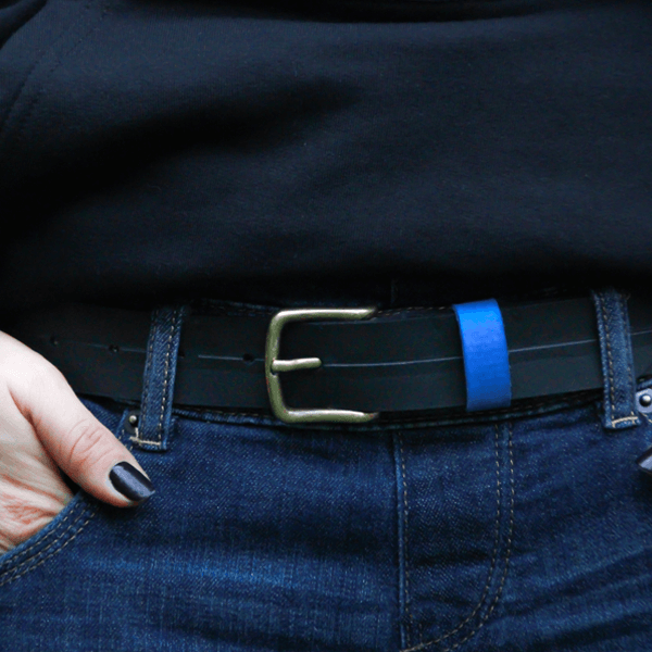 Belt upcycled from Car Tyres - Cobalt
