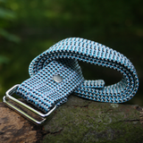Belt from triple rope - blue tricolour