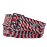 Belt from triple rope - red tricolour