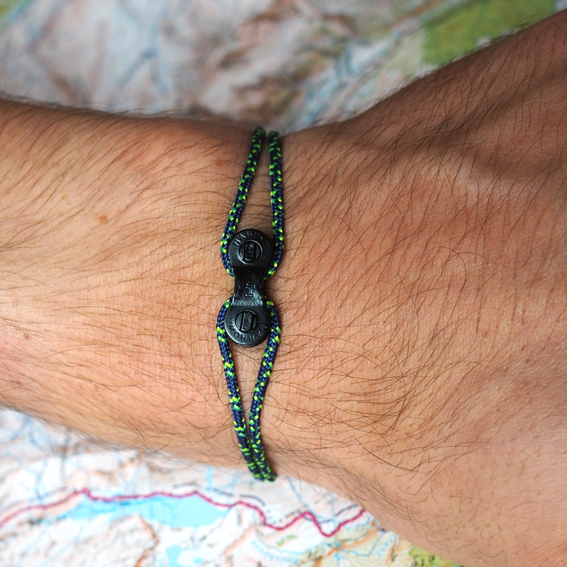 Bracelet upcycled bicycle chain blue-green Carpathian
