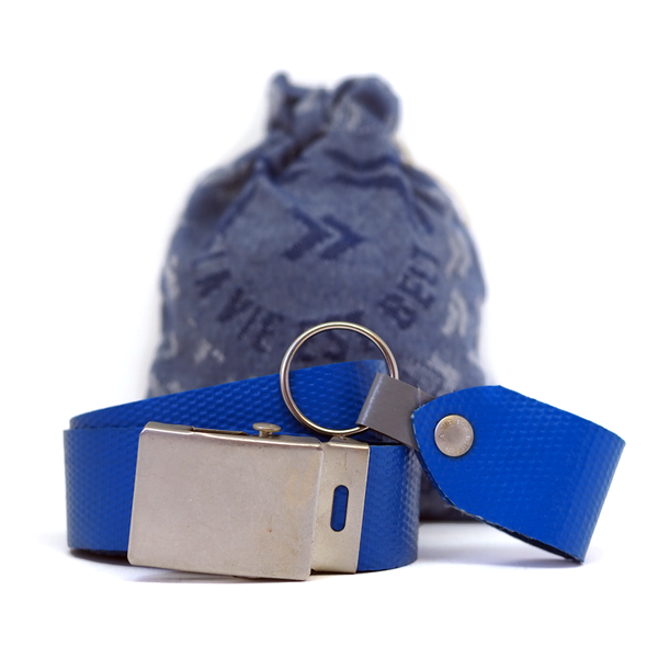 Perfect firefighter belt combo blue + key ring + pouch
